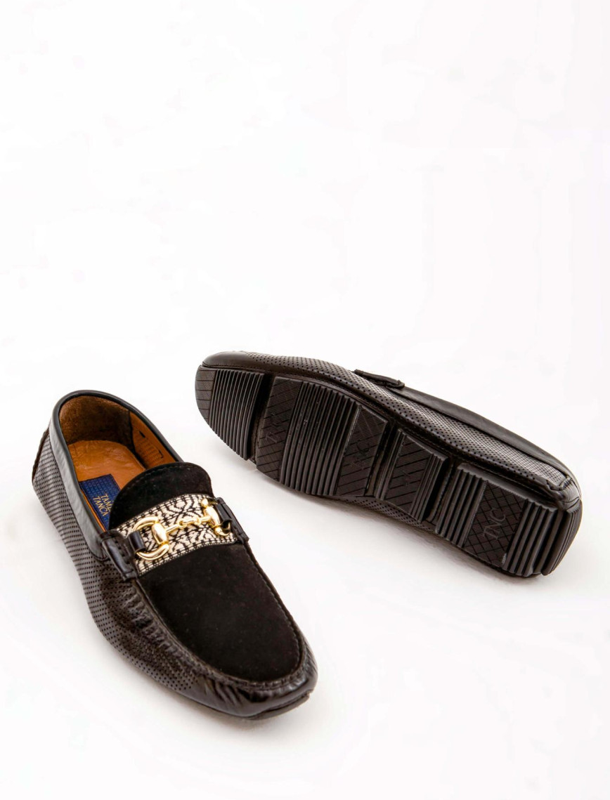 Tamer Tanca Erkek Hakiki Deri Siyah Bufalo Loafer Ayakkabı Tamer Tanca Erkek Hakiki Deri Siyah Bufalo Loafer Ayakkabı