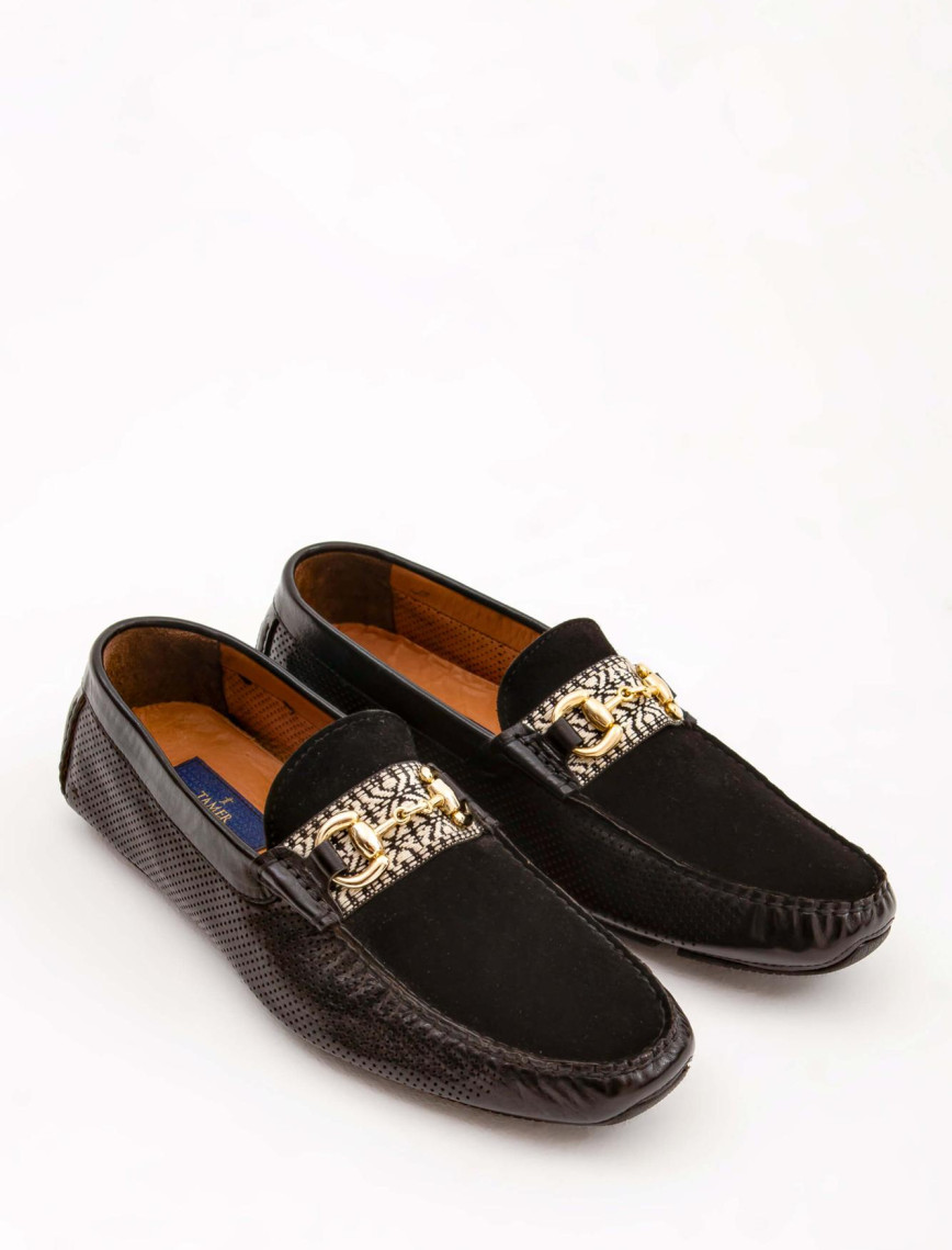 Tamer Tanca Erkek Hakiki Deri Siyah Bufalo Loafer Ayakkabı Tamer Tanca Erkek Hakiki Deri Siyah Bufalo Loafer Ayakkabı