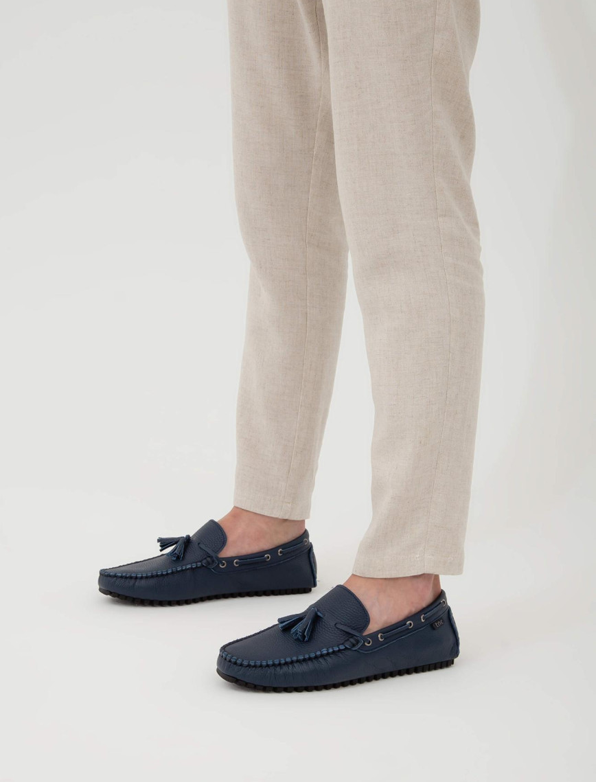 Tamer Tanca Erkek Hakiki Deri Lacivert Driver Ayakkabı Tamer Tanca Erkek Hakiki Deri Lacivert Driver Ayakkabı