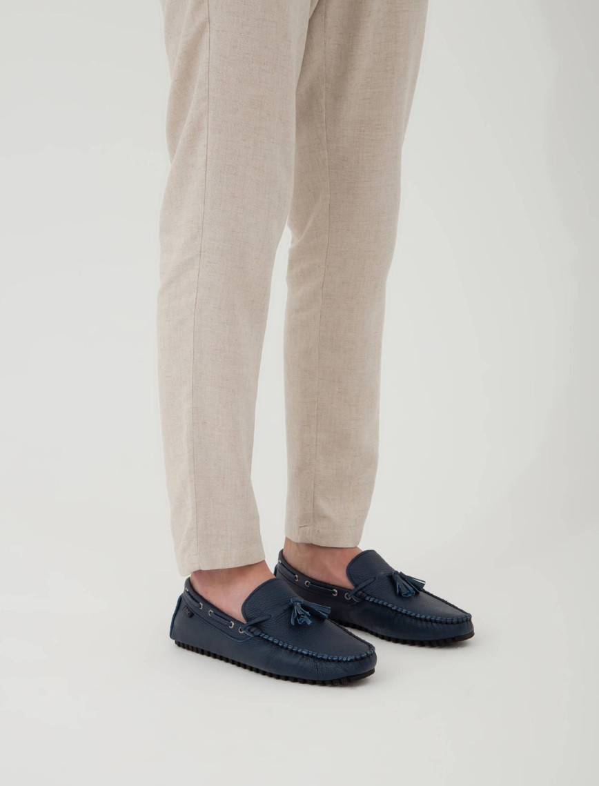 Tamer Tanca Erkek Hakiki Deri Lacivert Driver Ayakkabı Tamer Tanca Erkek Hakiki Deri Lacivert Driver Ayakkabı