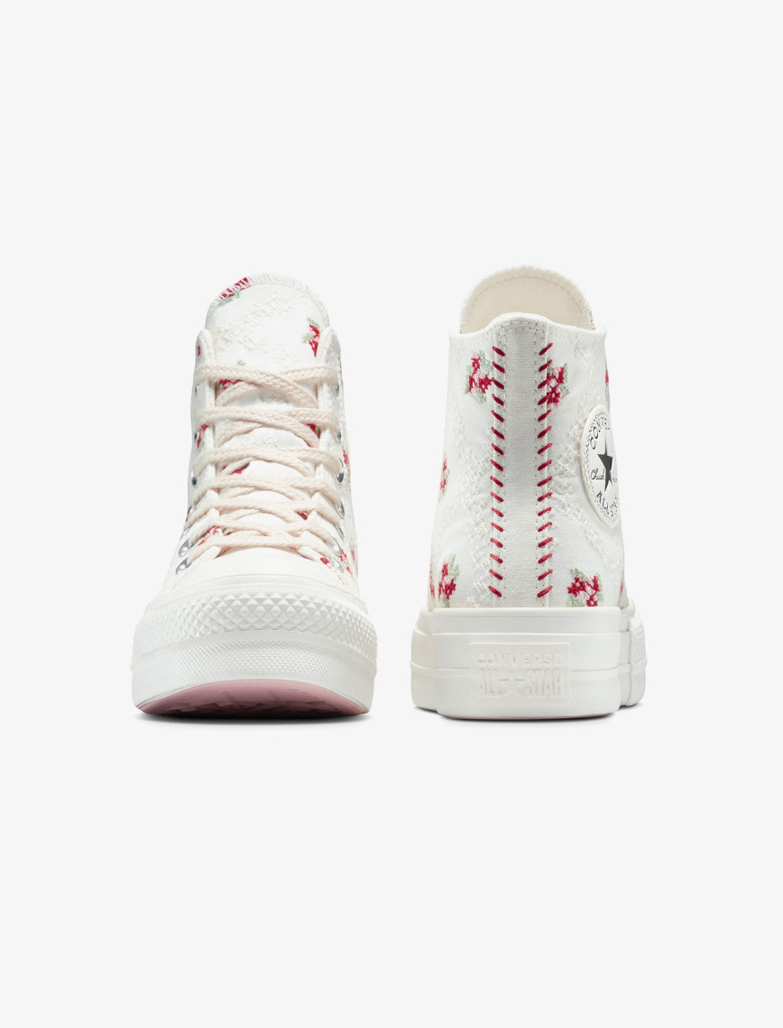 Converse Chuck Taylor All Star Lift Rose Cross Stitch Unisex Beyaz Platform Sneaker Converse Chuck Taylor All Star Lift Rose Cross Stitch Unisex Beyaz Platform Sneaker