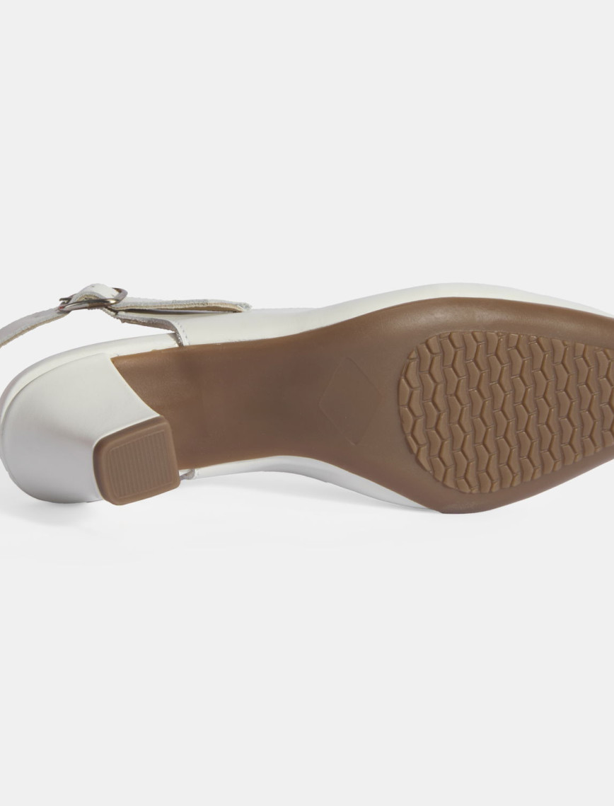 Kadın Beyaz Ayarlanabilir Tokalı DesaComfort Deri Topuklu Ayakkabı Kadın Beyaz Ayarlanabilir Tokalı DesaComfort Deri Topuklu Ayakkabı