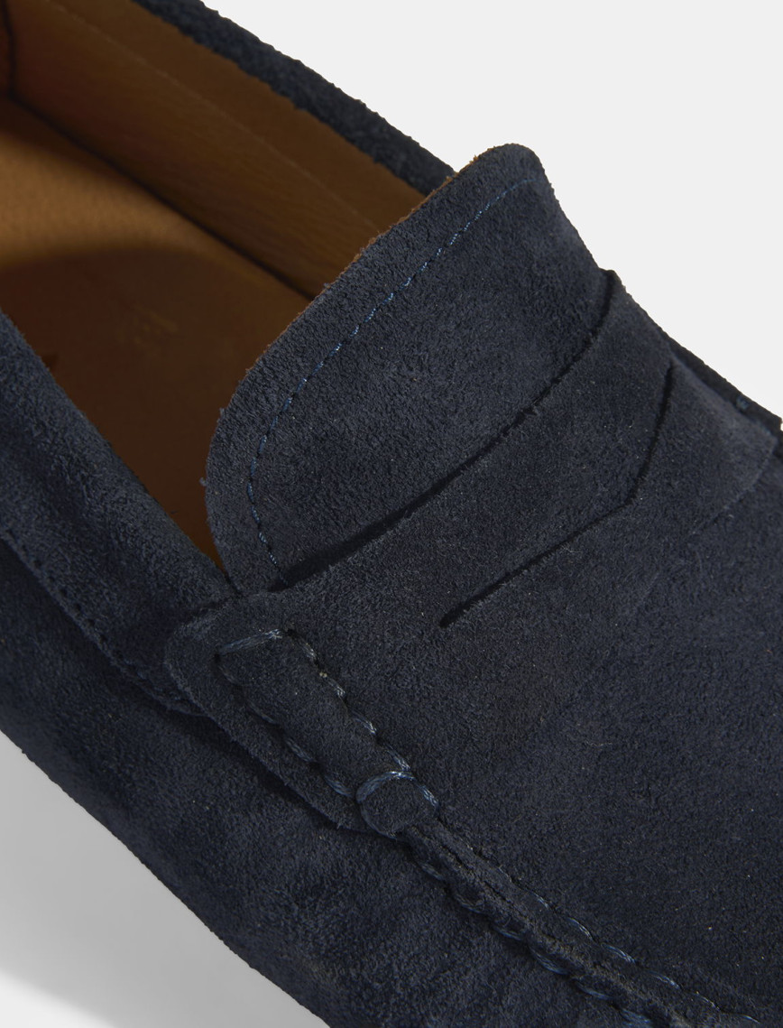 Erkek Lacivert Slip-On Süet Loafer Erkek Lacivert Slip-On Süet Loafer