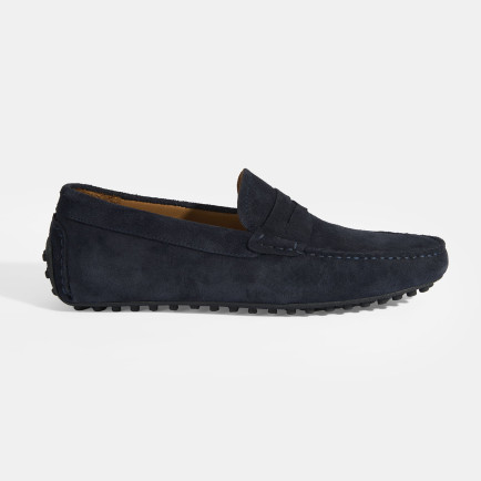 Erkek Lacivert Slip-On Süet Loafer Erkek Lacivert Slip-On Süet Loafer