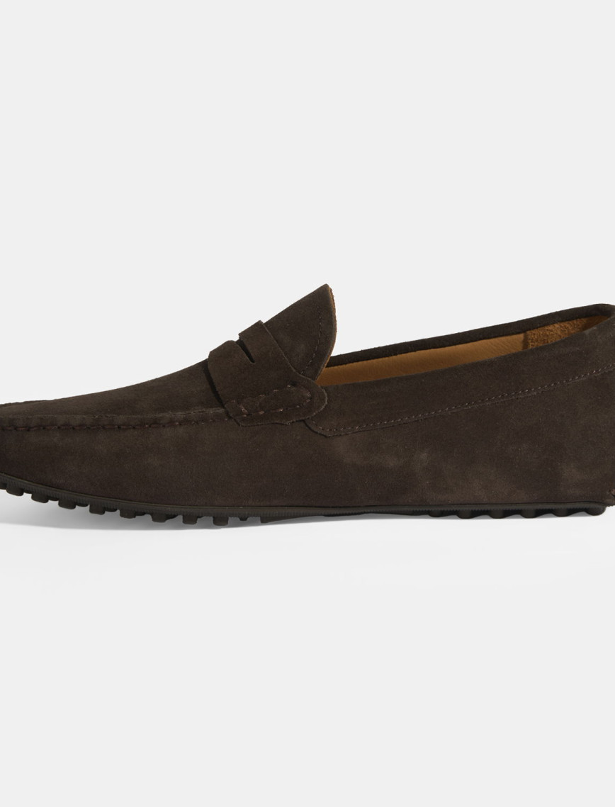 Erkek Kahve Slip-On Süet Loafer Erkek Kahve Slip-On Süet Loafer