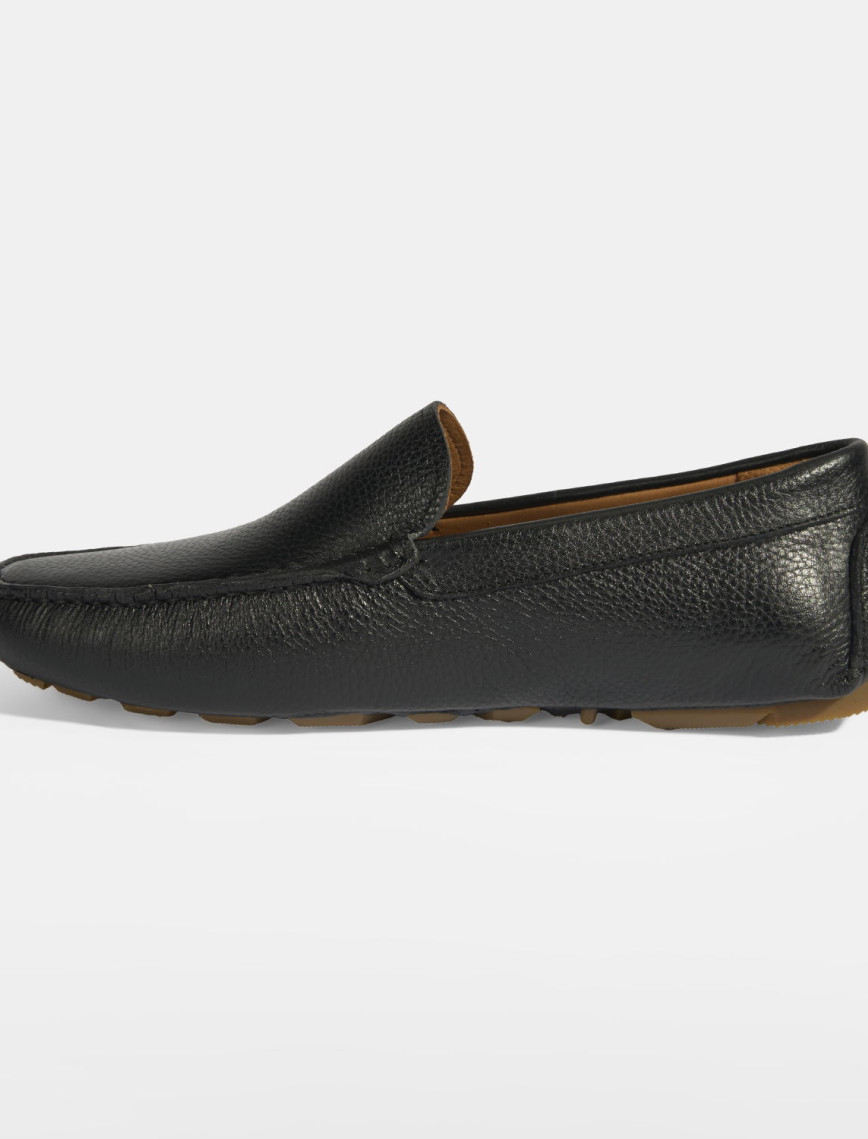 Erkek Siyah Slip-On Deri Loafer Erkek Siyah Slip-On Deri Loafer
