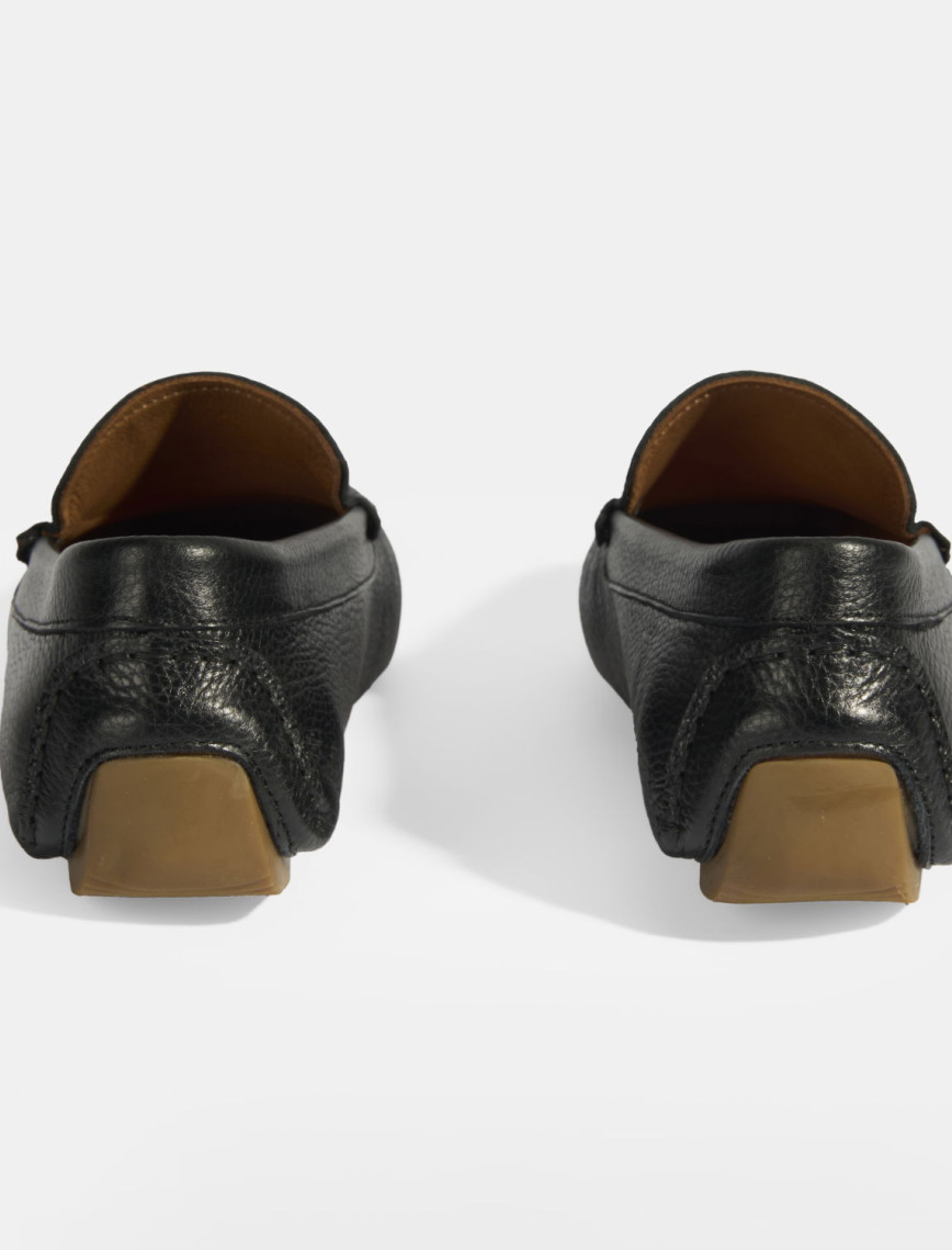 Erkek Siyah Slip-On Deri Loafer Erkek Siyah Slip-On Deri Loafer