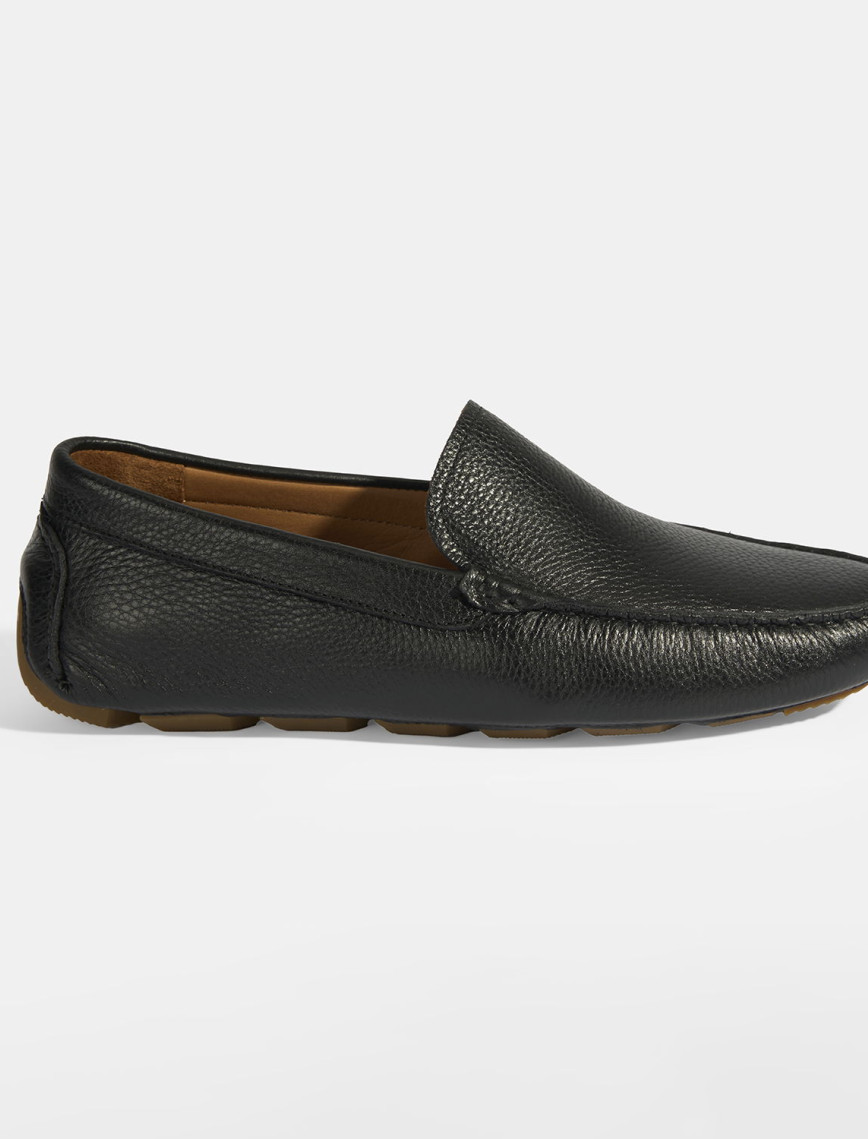 Erkek Siyah Slip-On Deri Loafer Erkek Siyah Slip-On Deri Loafer