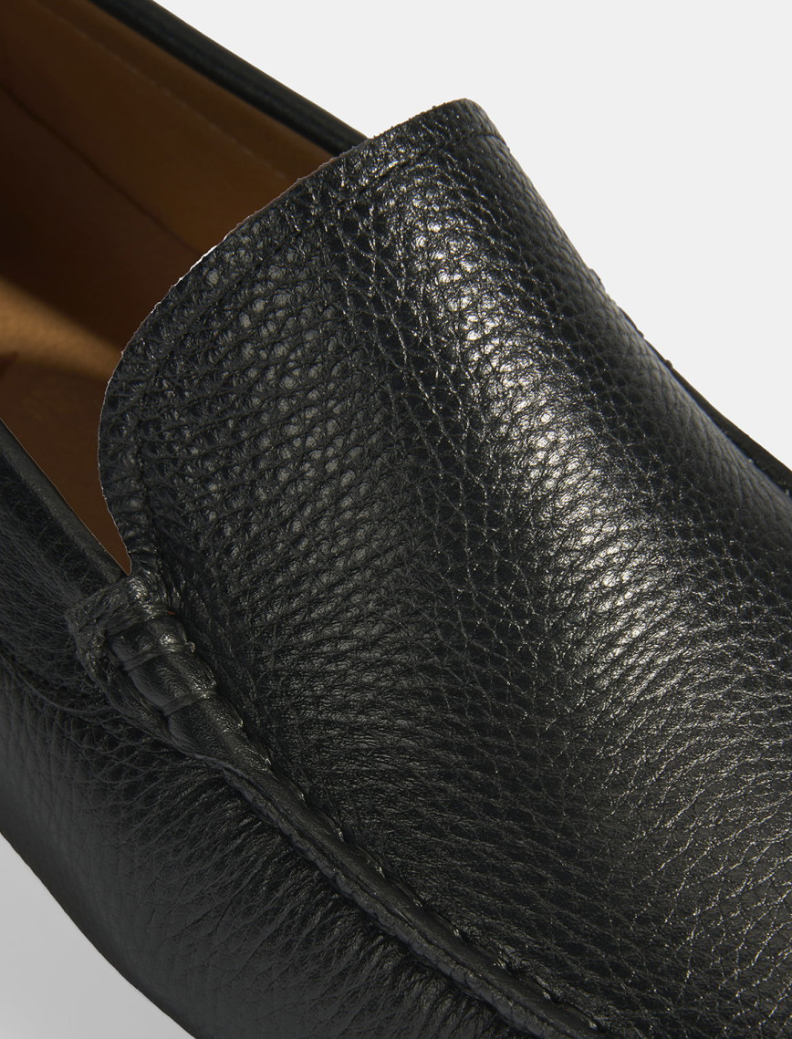 Erkek Siyah Slip-On Deri Loafer Erkek Siyah Slip-On Deri Loafer