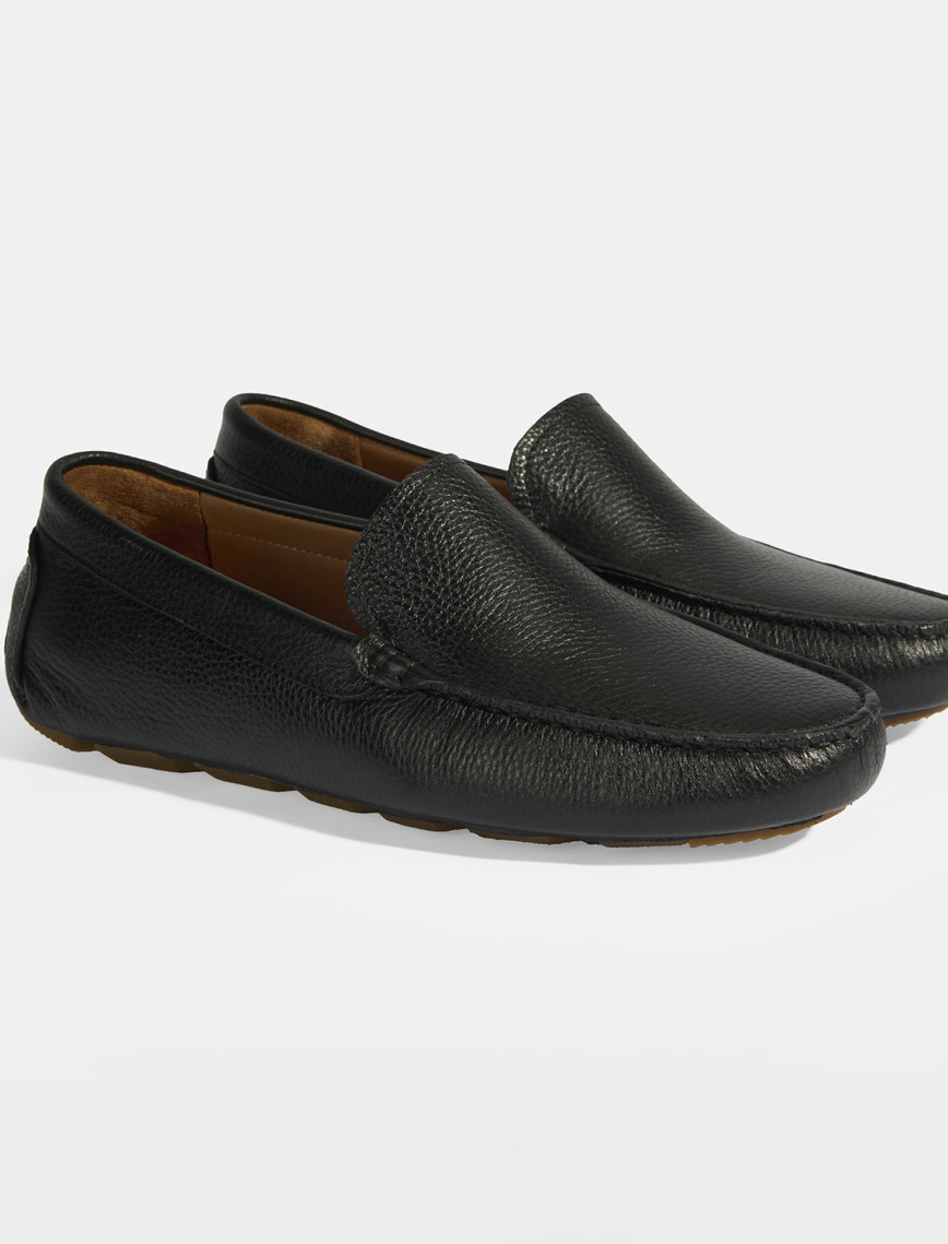 Erkek Siyah Slip-On Deri Loafer Erkek Siyah Slip-On Deri Loafer