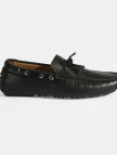 Erkek Siyah Bağcık Detaylı Slip-On Deri Loafer Erkek Siyah Bağcık Detaylı Slip-On Deri Loafer