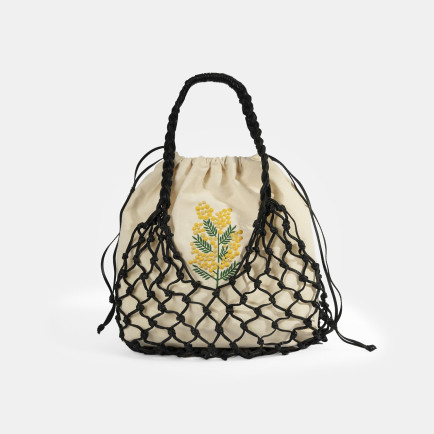 KEDV Mimozalı Deri Örgü Çanta KEDV Mimozalı Deri Örgü Çanta