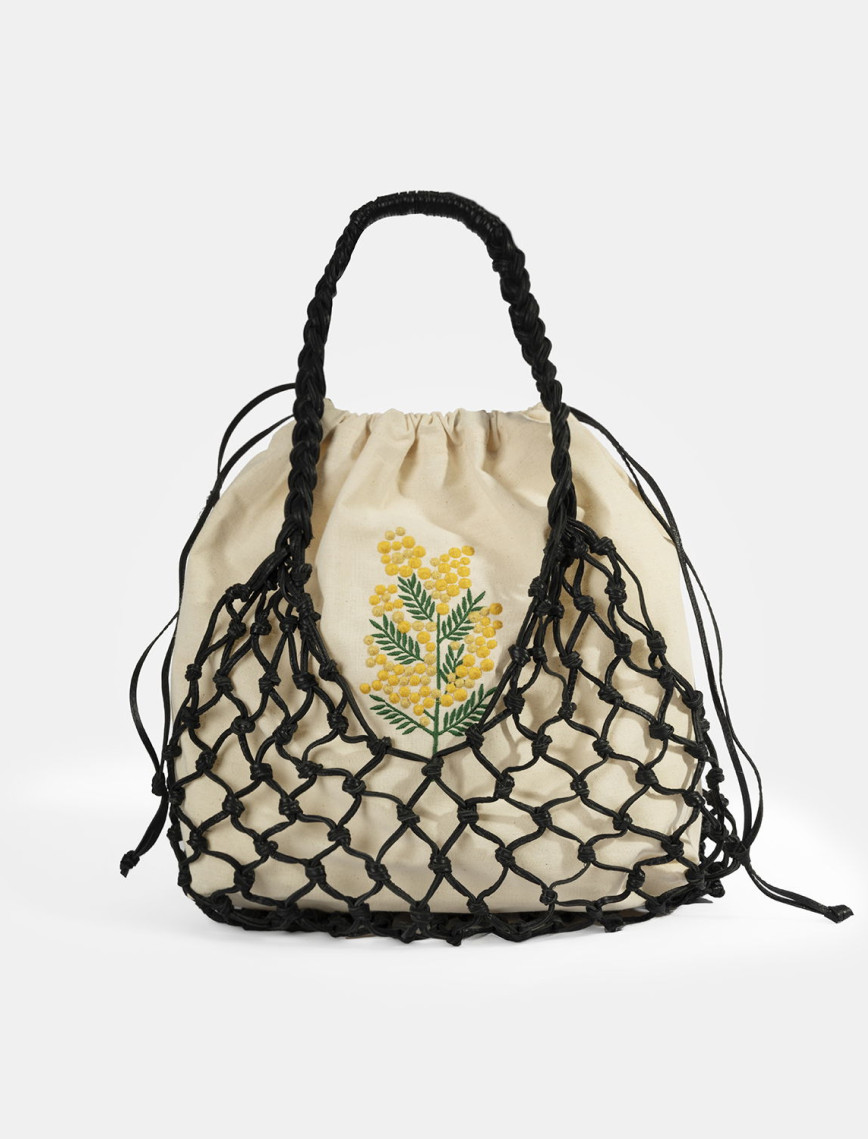 KEDV Mimozalı Deri Örgü Çanta KEDV Mimozalı Deri Örgü Çanta