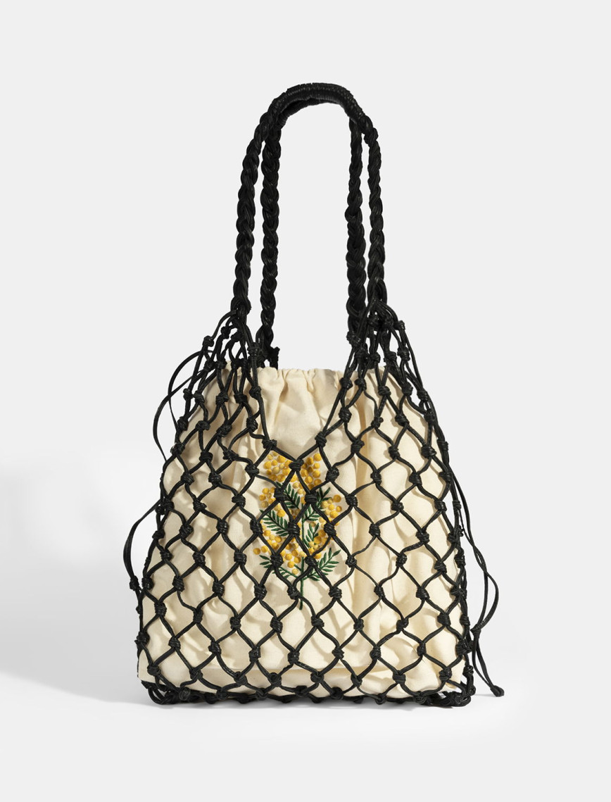 KEDV Mimozalı Deri Örgü Çanta KEDV Mimozalı Deri Örgü Çanta