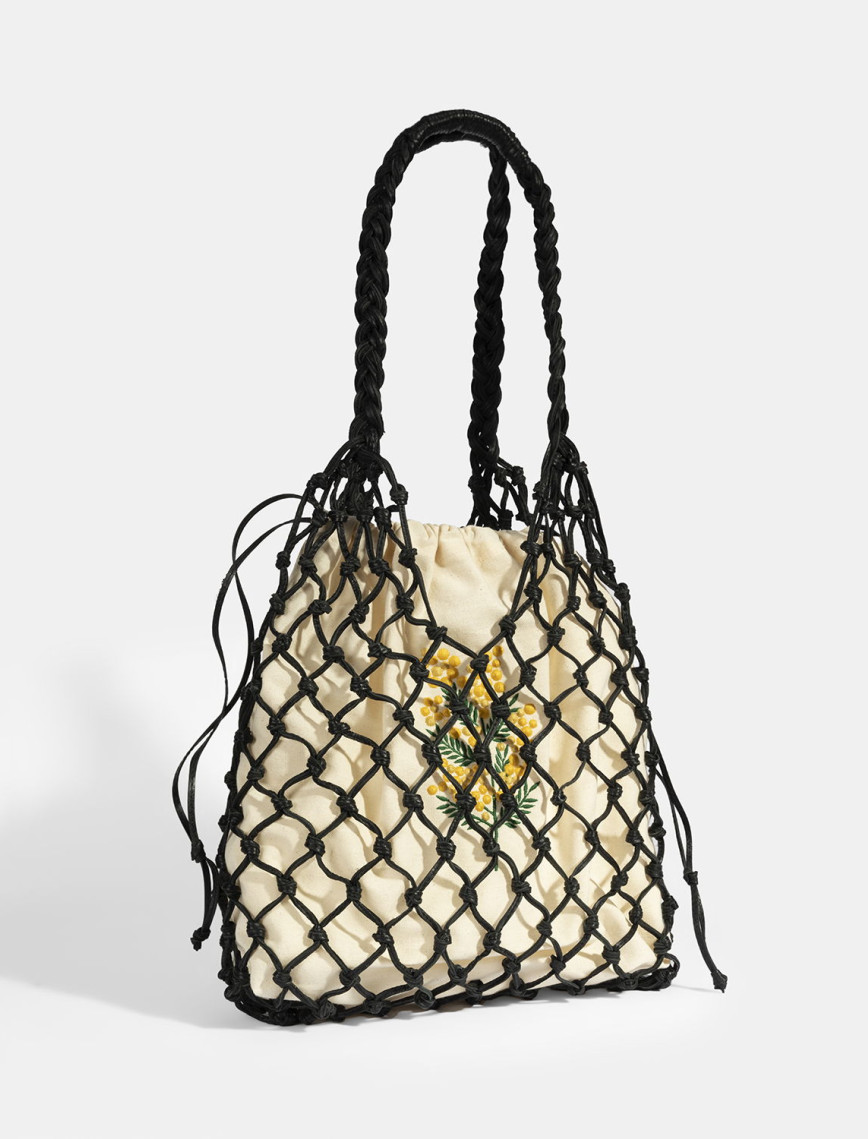 KEDV Mimozalı Deri Örgü Çanta KEDV Mimozalı Deri Örgü Çanta