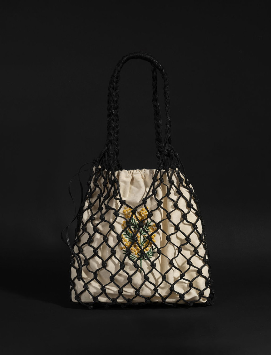 KEDV Mimozalı Deri Örgü Çanta KEDV Mimozalı Deri Örgü Çanta