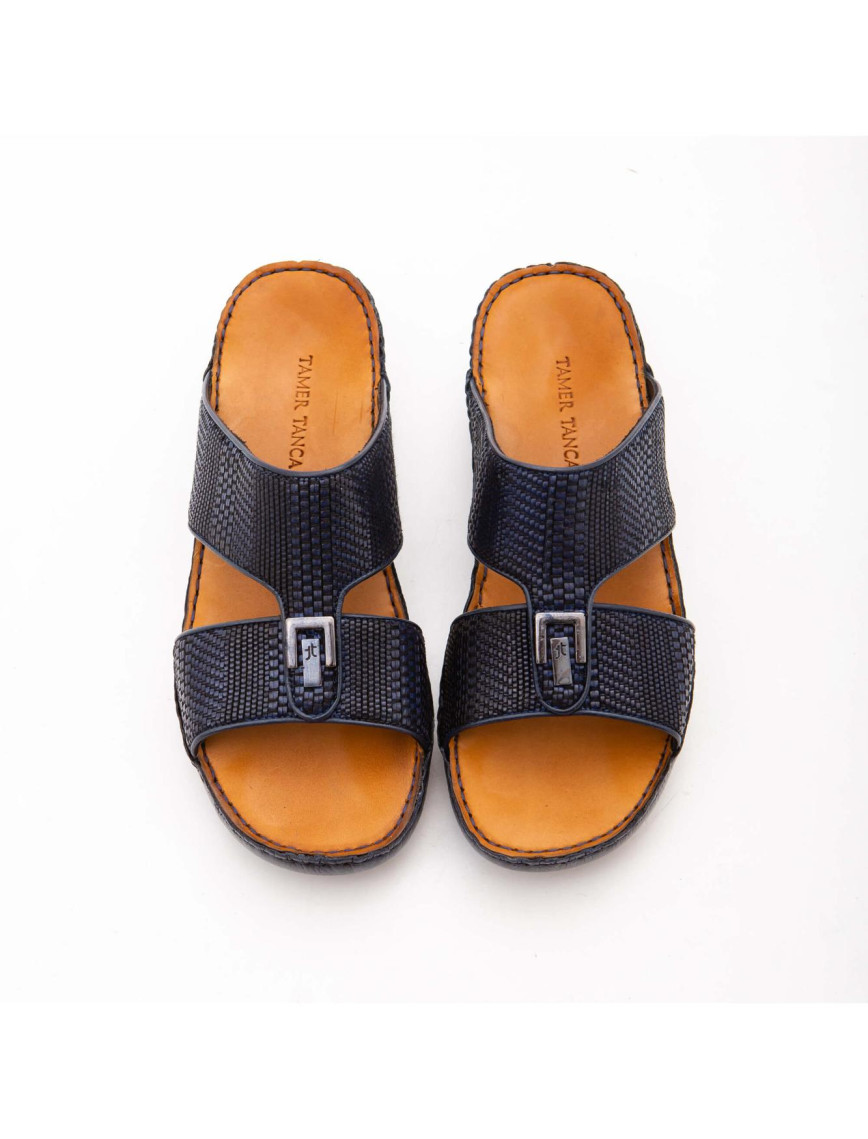 Tamer Tanca Erkek Hakiki Deri Lacivert Günlük Terlik Tamer Tanca Erkek Hakiki Deri Lacivert Günlük Terlik
