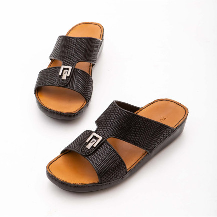 Tamer Tanca Erkek Hakiki Deri Siyah Günlük Terlik Tamer Tanca Erkek Hakiki Deri Siyah Günlük Terlik