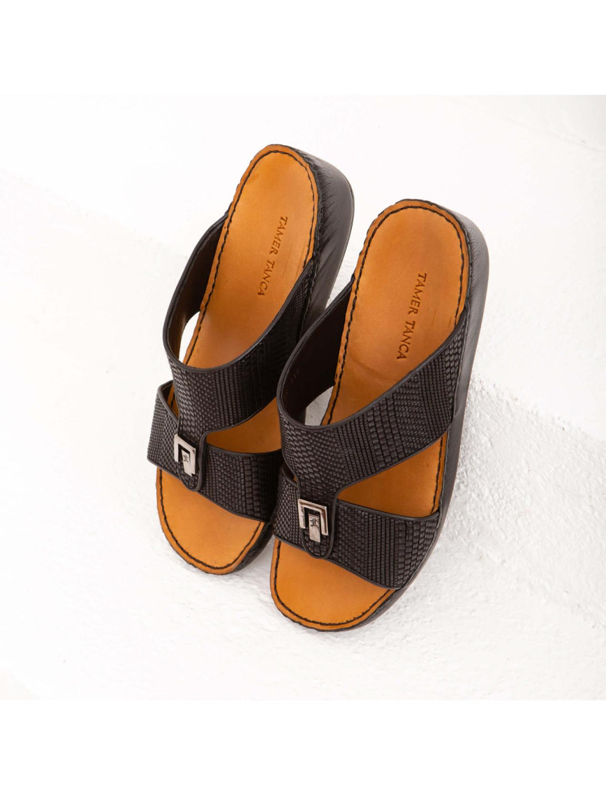 Tamer Tanca Erkek Hakiki Deri Siyah Günlük Terlik Tamer Tanca Erkek Hakiki Deri Siyah Günlük Terlik