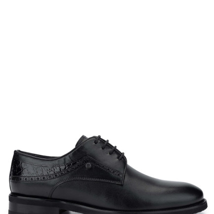 Tamer Tanca Erkek Hakiki siyah Deri Günlük Ayakkabı