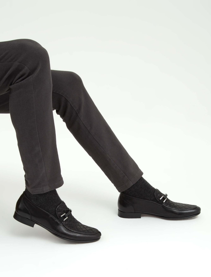 Tamer Tanca Erkek Hakiki Deri Siyah Makosen Ayakkabı Tamer Tanca Erkek Hakiki Deri Siyah Makosen Ayakkabı