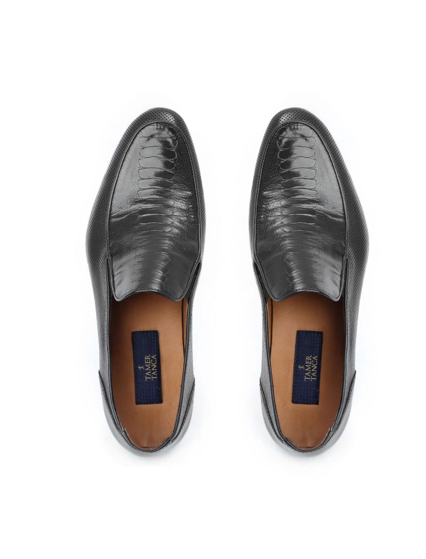 Tamer Tanca Erkek Hakiki Deri Siyah Bufalo Makosen Ayakkabı Tamer Tanca Erkek Hakiki Deri Siyah Bufalo Makosen Ayakkabı