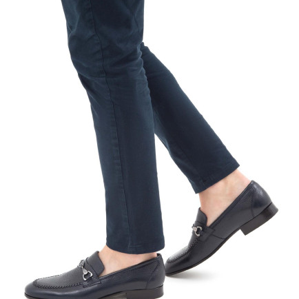 Tamer Tanca Erkek Hakiki Deri Lacivert Makosen Ayakkabı