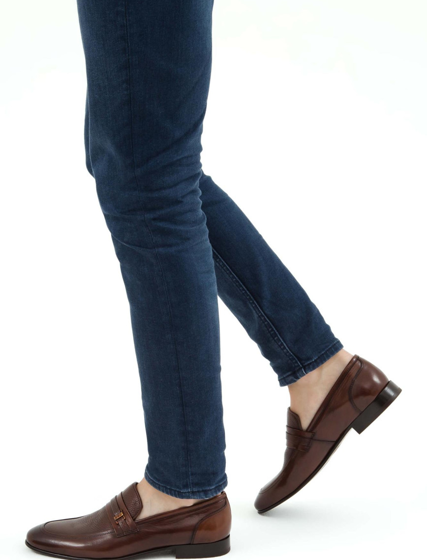 Tamer Tanca Erkek Hakiki Deri Siyah Makosen Ayakkabı