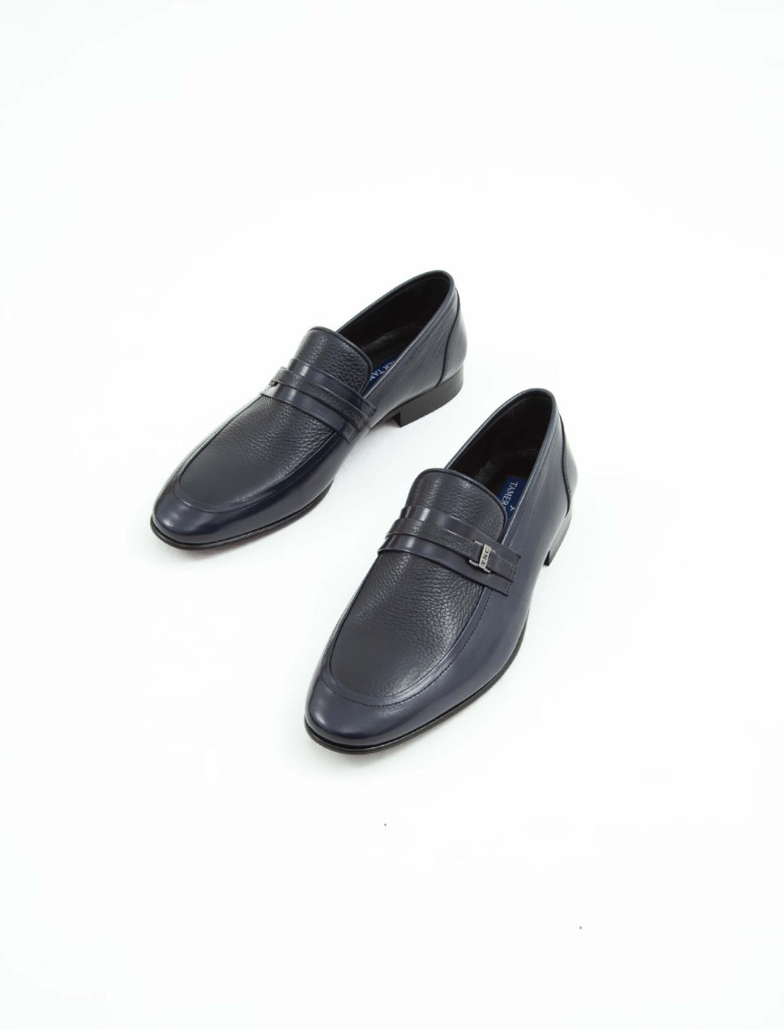 Tamer Tanca Erkek Hakiki Deri Lacivert Makosen Ayakkabı