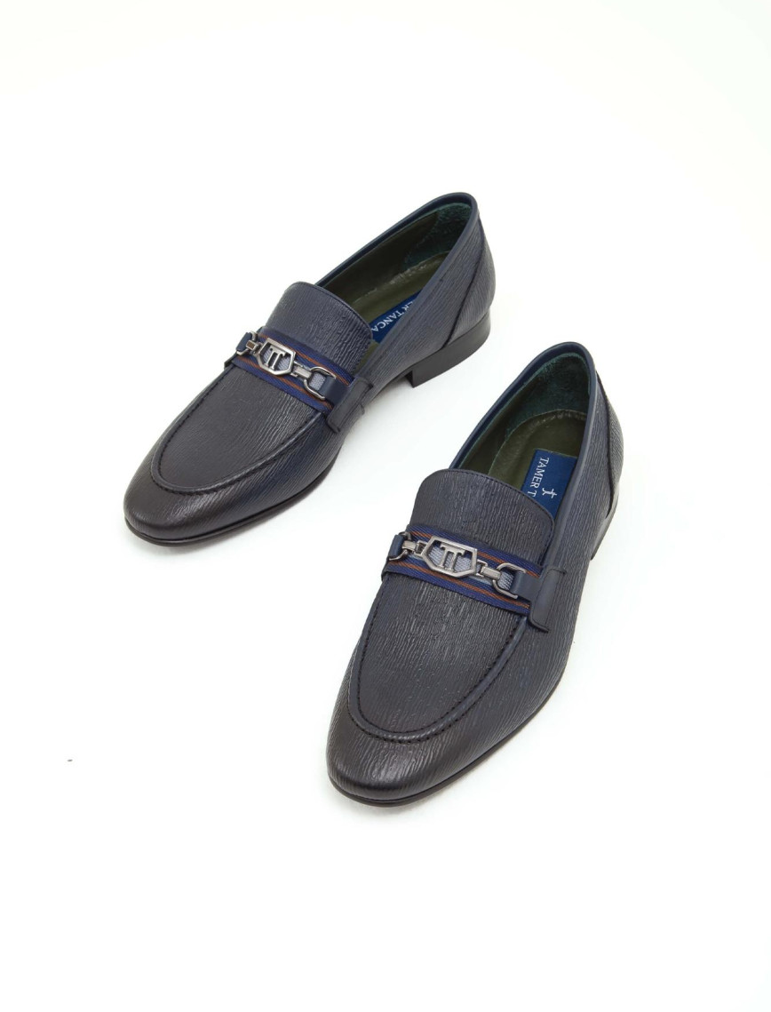 Tamer Tanca Erkek Hakiki Deri Lacivert Klasik Ayakkabı