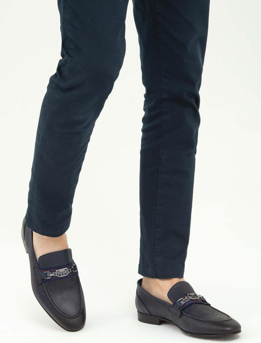 Tamer Tanca Erkek Hakiki Deri Lacivert Klasik Ayakkabı