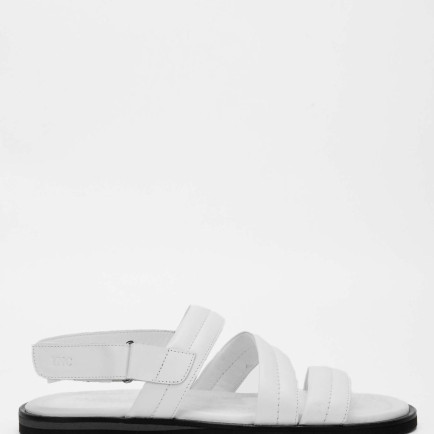 Tamer Tanca Erkek Hakiki Deri Beyaz Düz Sandalet Tamer Tanca Erkek Hakiki Deri Beyaz Düz Sandalet