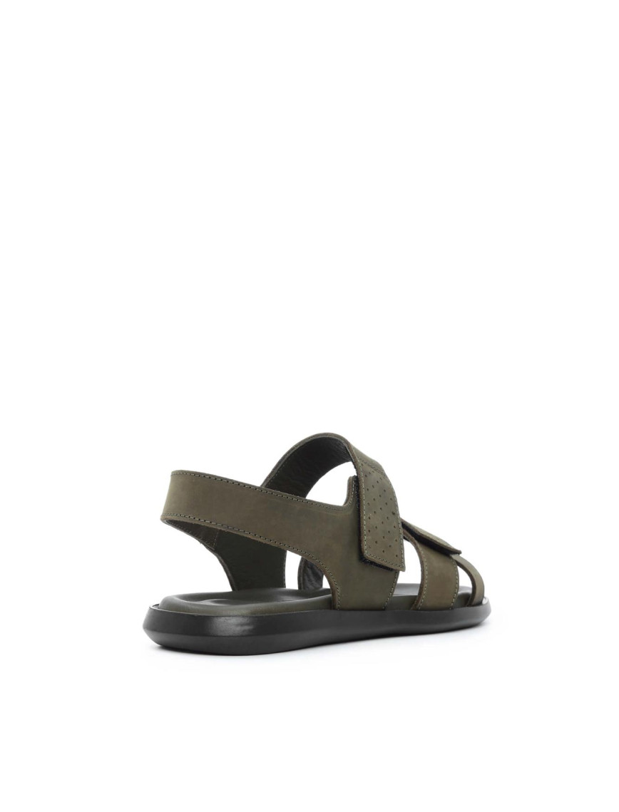 Tamer Tanca Erkek Hakiki Deri Yeşil Günlük Sandalet