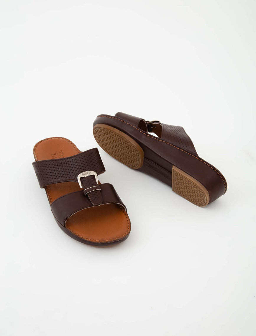 Tamer Tanca Erkek Hakiki Deri Kahverengi Günlük Terlik Tamer Tanca Erkek Hakiki Deri Kahverengi Günlük Terlik