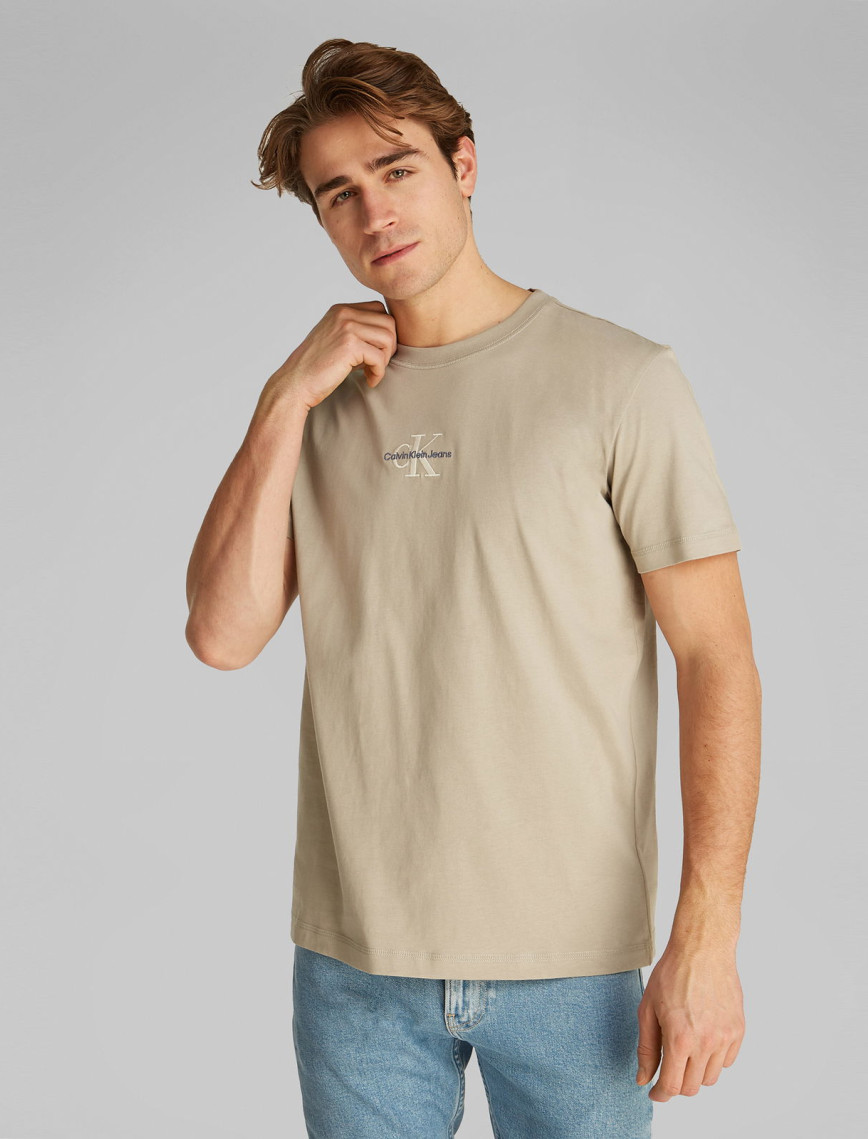 Calvin Klein Jeans Monologo Erkek Beyaz T-Shirt Calvin Klein Jeans Monologo Erkek Beyaz T-Shirt