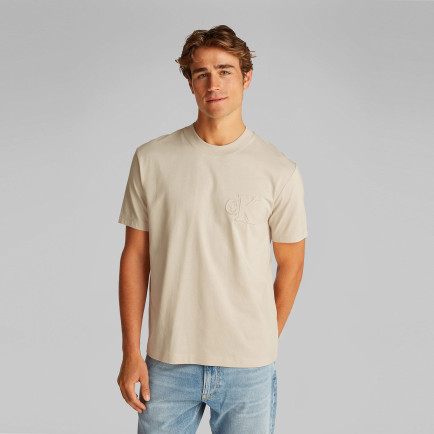 Calvin Klein Applique Erkek Bej T-Shirt Calvin Klein Applique Erkek Bej T-Shirt