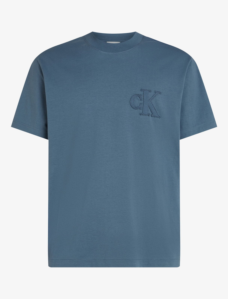 Calvin Klein Applique Erkek Mavi T-Shirt Calvin Klein Applique Erkek Mavi T-Shirt