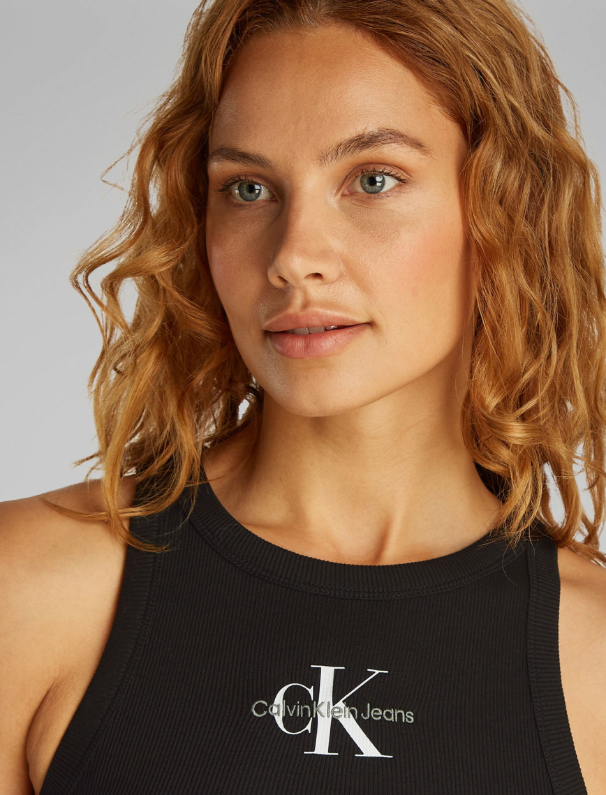 Calvin Klein Monologo Tank Kadın Siyah Kolsuz T-Shirt Calvin Klein Monologo Tank Kadın Siyah Kolsuz T-Shirt