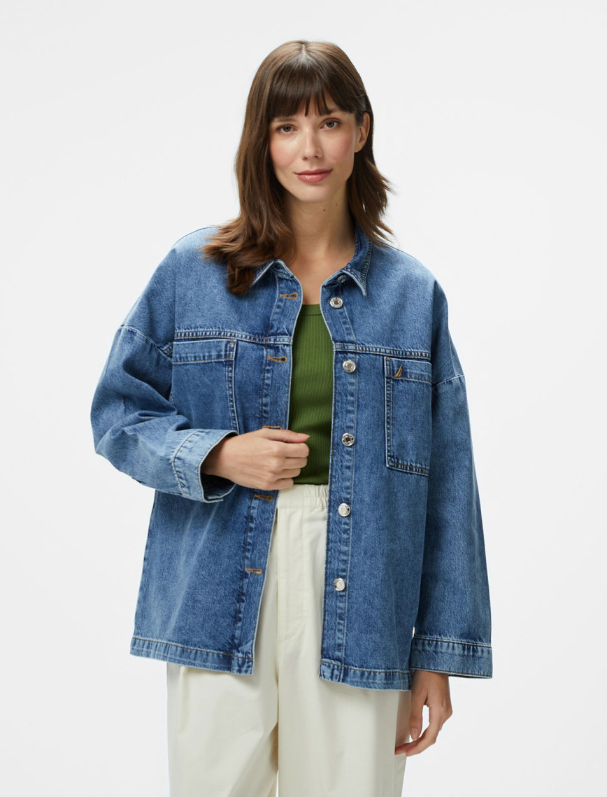 Nautica Kadın Pembe Oversize Fit Gömlek Nautica Kadın Pembe Oversize Fit Gömlek