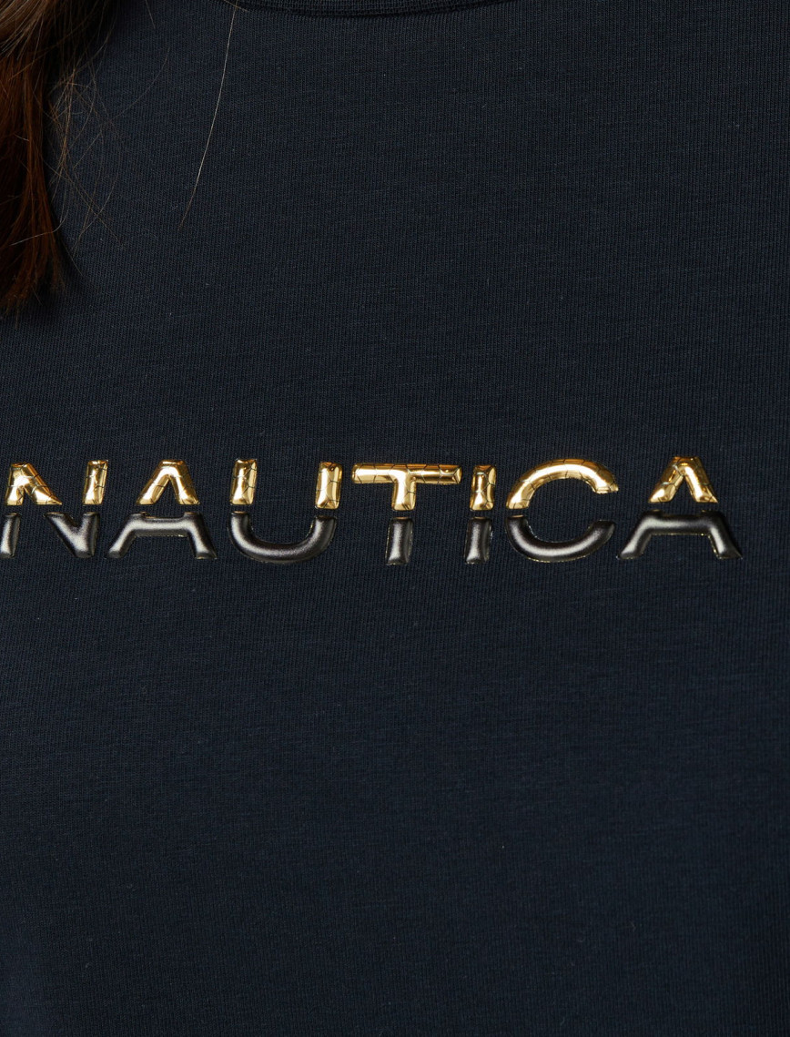 Nautica Kadın Siyah Regular Fit Baskılı T-Shirt Nautica Kadın Siyah Regular Fit Baskılı T-Shirt