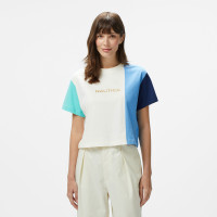 Nautica Kadın Mavi Regular Fit Renk Bloklu T-Shirt Nautica Kadın Mavi Regular Fit Renk Bloklu T-Shirt
