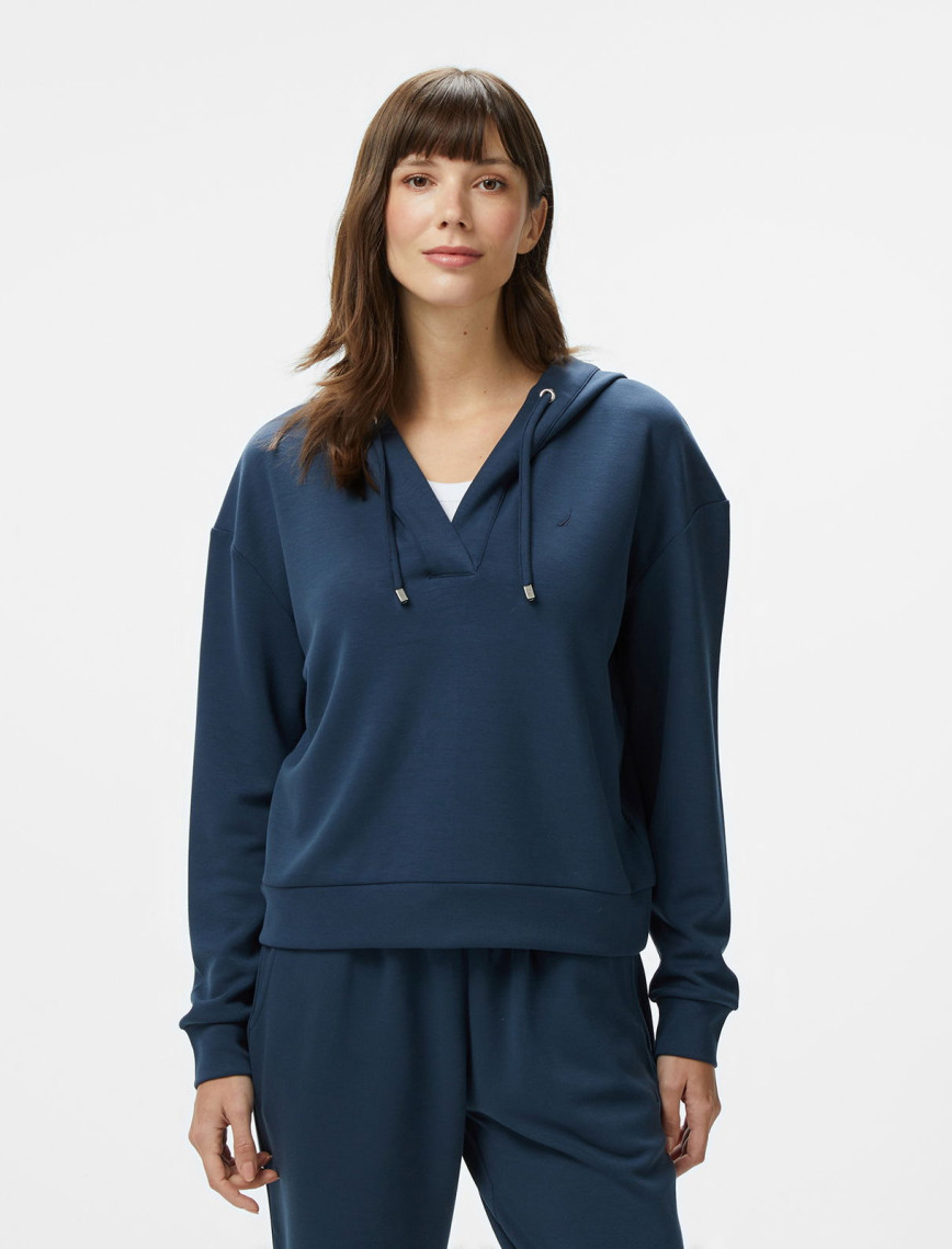 Nautica Kadın Lacivert Regular Fit Kapüşonlu Sweatshirt Nautica Kadın Lacivert Regular Fit Kapüşonlu Sweatshirt