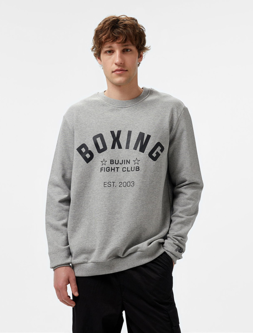 New Balance Bujin Boxing Erkek Gri Sweatshirt New Balance Bujin Boxing Erkek Gri Sweatshirt