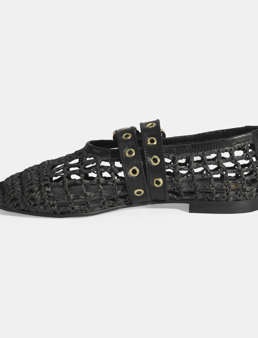 Kadın Siyah Metal Toka Aksesuarlı Örgü Babet Kadın Siyah Metal Toka Aksesuarlı Örgü Babet