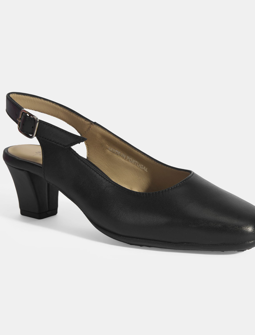 Kadın Siyah Ayarlanabilir Tokalı DesaComfort Deri Topuklu Ayakkabı Kadın Siyah Ayarlanabilir Tokalı DesaComfort Deri Topuklu Ayakkabı