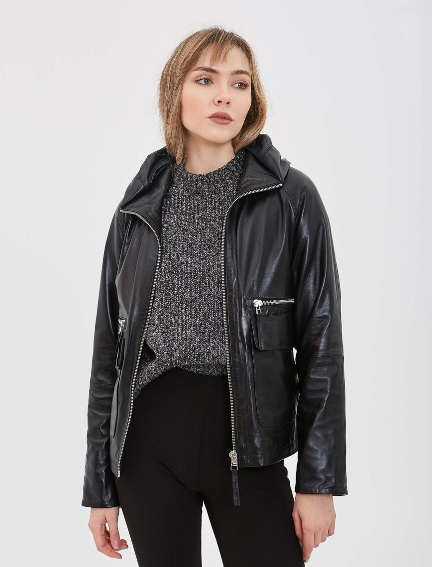 Tamer Tanca Kadın Hakiki Deri Siyah Deri Mont Tamer Tanca Kadın Hakiki Deri Siyah Deri Mont