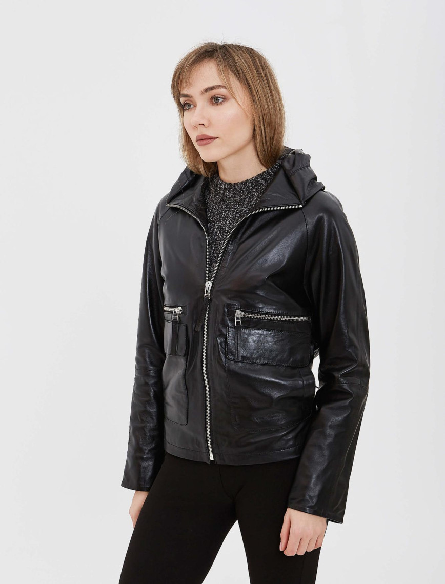 Tamer Tanca Kadın Hakiki Deri Siyah Deri Mont Tamer Tanca Kadın Hakiki Deri Siyah Deri Mont