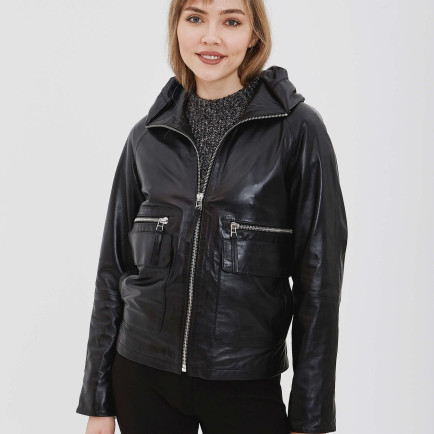 Tamer Tanca Kadın Hakiki Deri Siyah Deri Mont Tamer Tanca Kadın Hakiki Deri Siyah Deri Mont