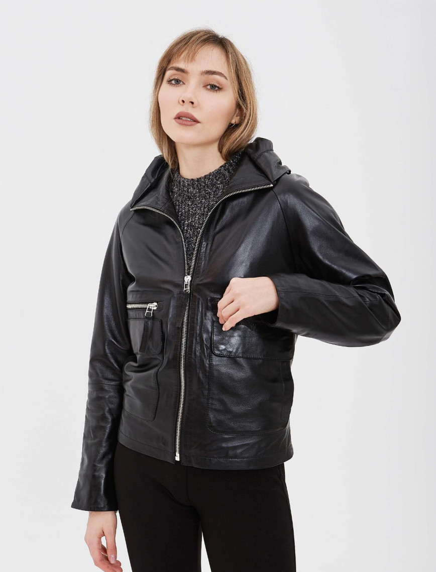 Tamer Tanca Kadın Hakiki Deri Siyah Deri Mont Tamer Tanca Kadın Hakiki Deri Siyah Deri Mont