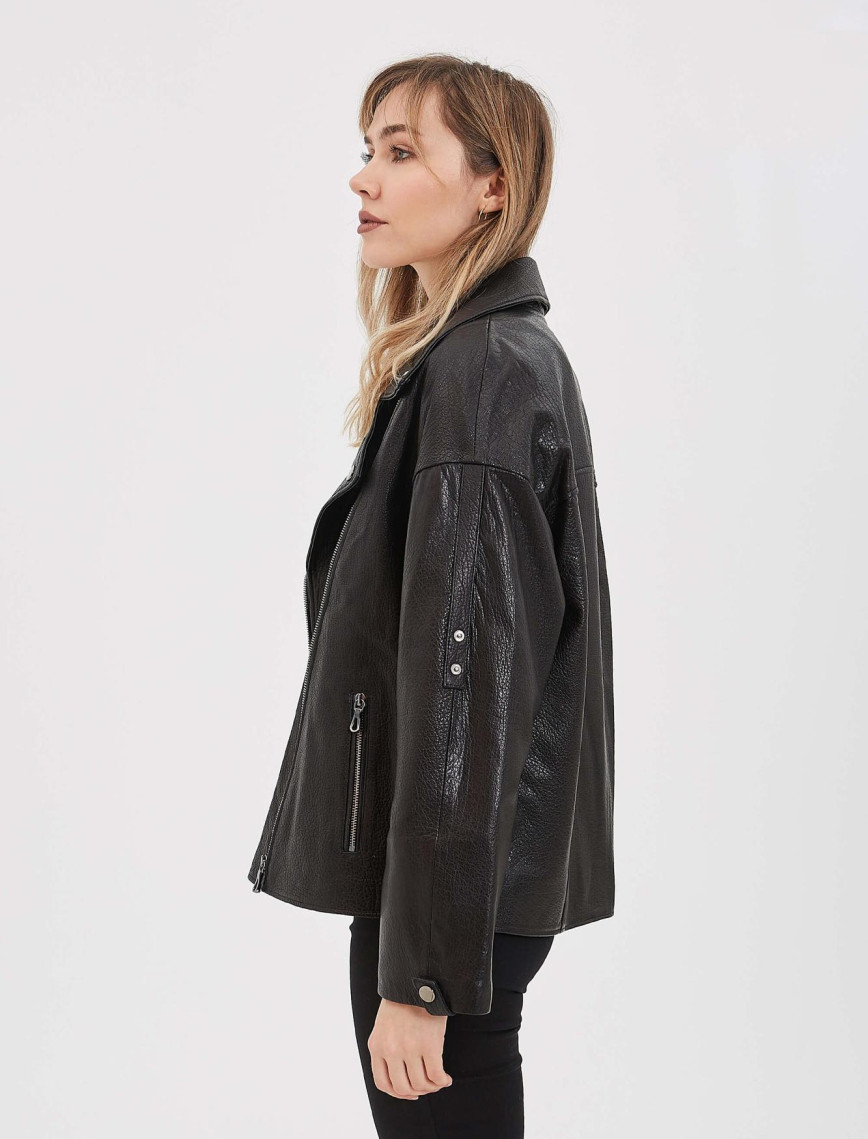 Tamer Tanca Kadın Hakiki Deri Siyah Deri Mont Tamer Tanca Kadın Hakiki Deri Siyah Deri Mont